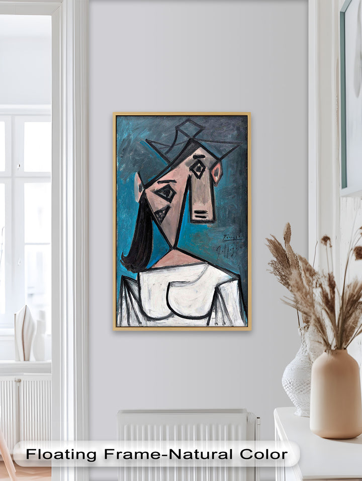 Angular Expression – Cubist Woman in White Dress Picasso Oil Painting