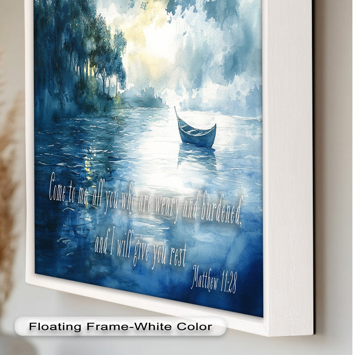 Matthew 11:28 – Find Rest in Christ Bible Verse Oil Painting