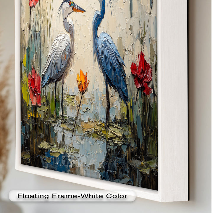 Pair of Herons – Animal Oil Painting