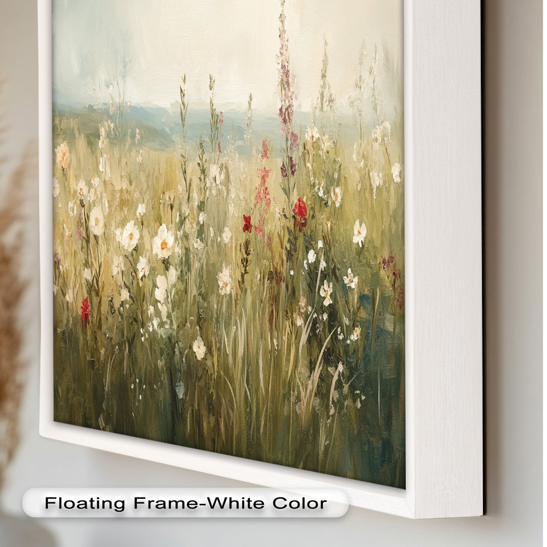 Nostalgic Feel – Serene Wildflower Oil Painting