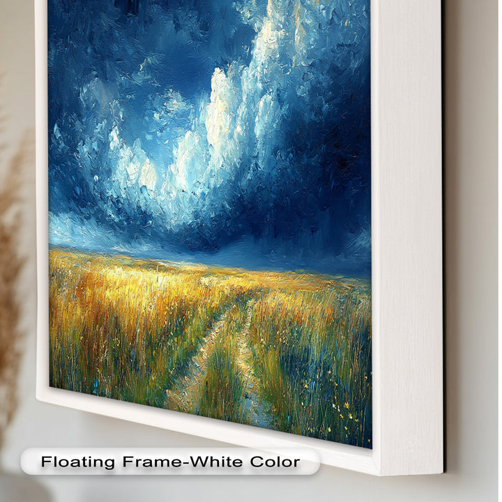 Golden Field Stormy Sky Wandkunst – Romantik Ölgemälde