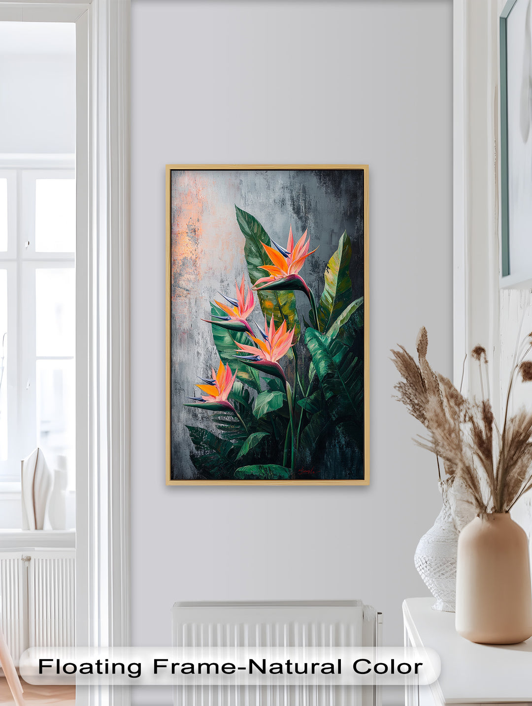Tropical Flame – Bird of Paradise Botanical Oil Painting