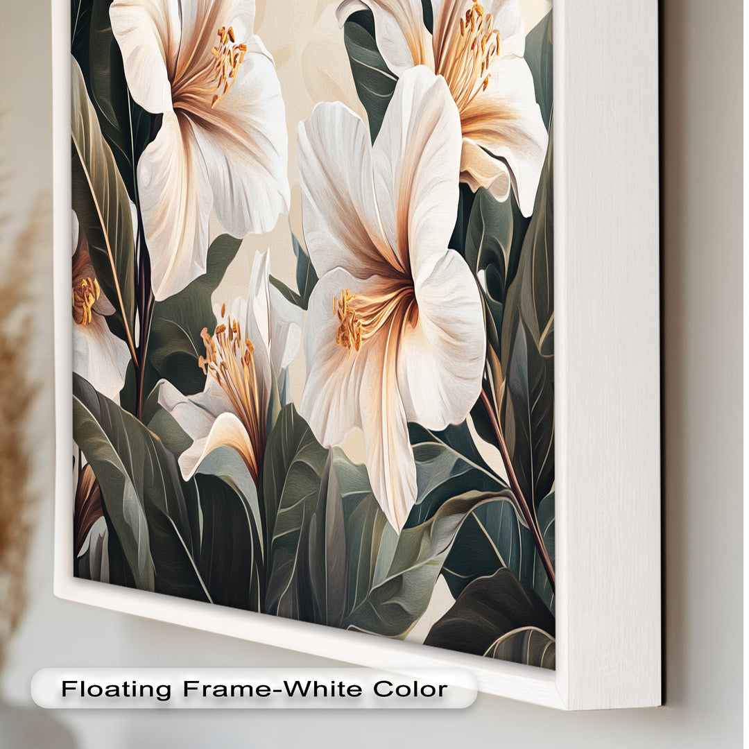 White Hibiscus – Botanical Oil Painting