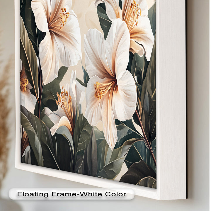 White Hibiscus – Botanical Oil Painting