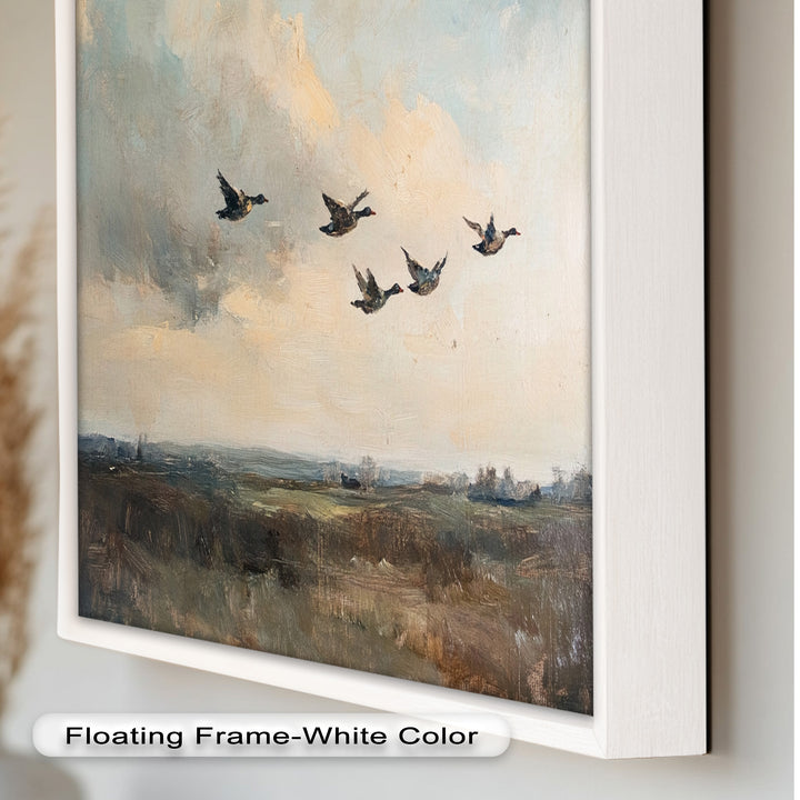 Flight Over the Marshlands – Ducks in Motion Oil Painting