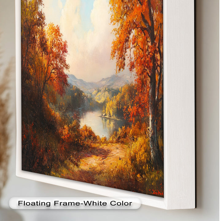 Golden Horizon – Ölgemälde mit herbstlichem Flussblick