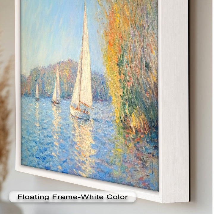 Tranquil Sails at Sunset – Impressionist Boat Scene Oil Painting