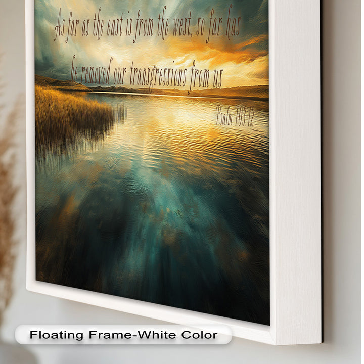 Psalm 103:12 – Divine Forgiveness Bible Verse Oil Painting