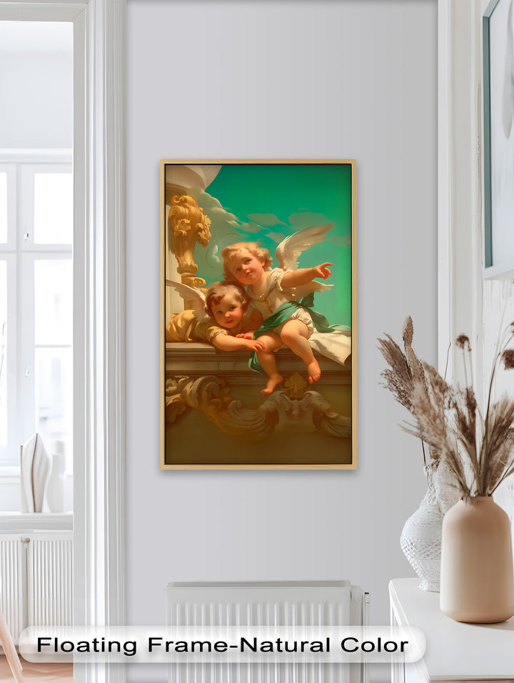 Schutzengel über den Wolken – Rokoko-Ölgemälde