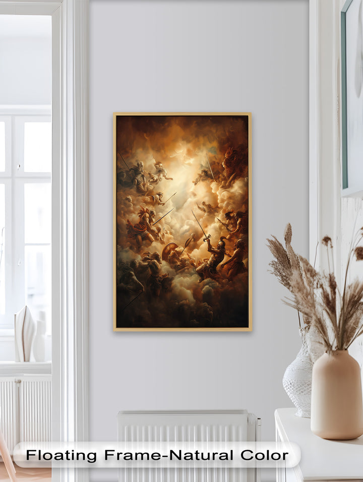 Kampf der Unsterblichen – Episches Götterkriegs-Mythologie-Ölgemälde
