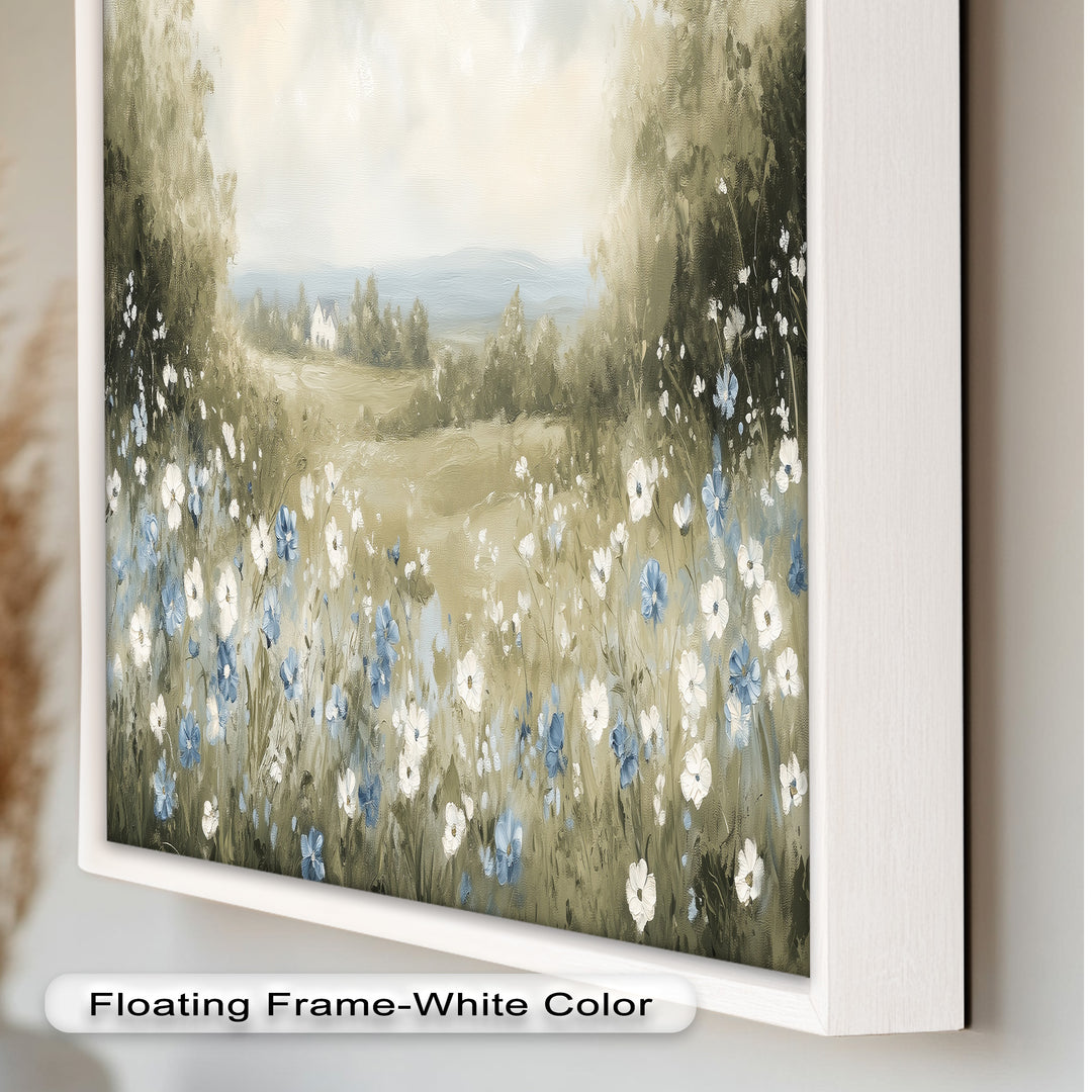 Wildflower Field Wall Art – Landscape Oil Painting