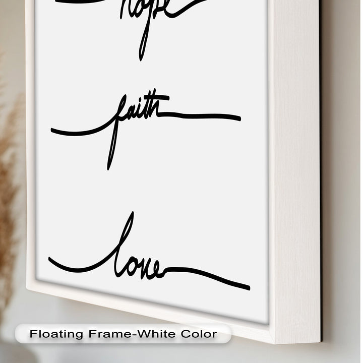 Hoffnung Glaube Liebe – Minimalistisches Ölgemälde