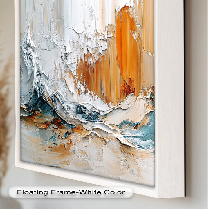 Elemental Surge – Abstract Ocean Cliff Oil Painting