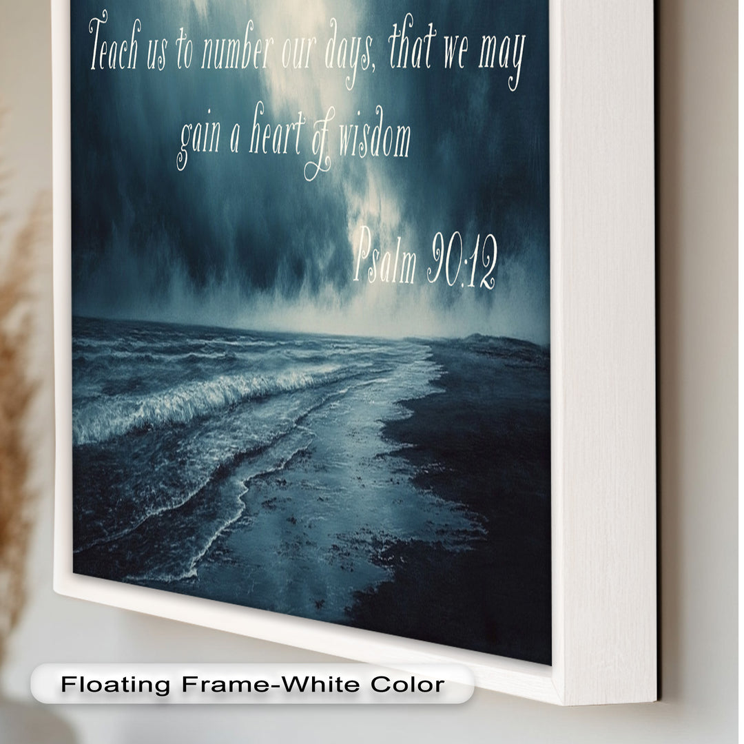 Psalm 90:12 – Weisheit und Besinnung Bibelvers Ölgemälde