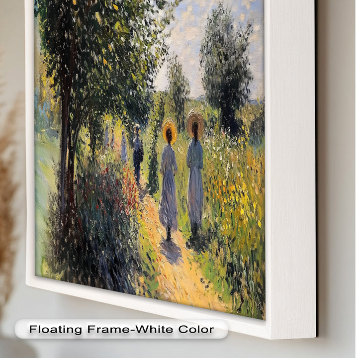 Afternoon Stroll – Sun-Dappled Garden Walk Oil Painting