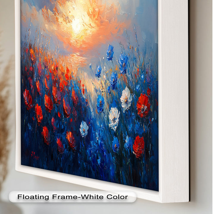 Wildflower Sunset Symphony – Colorful Horizon Flower Oil Painting