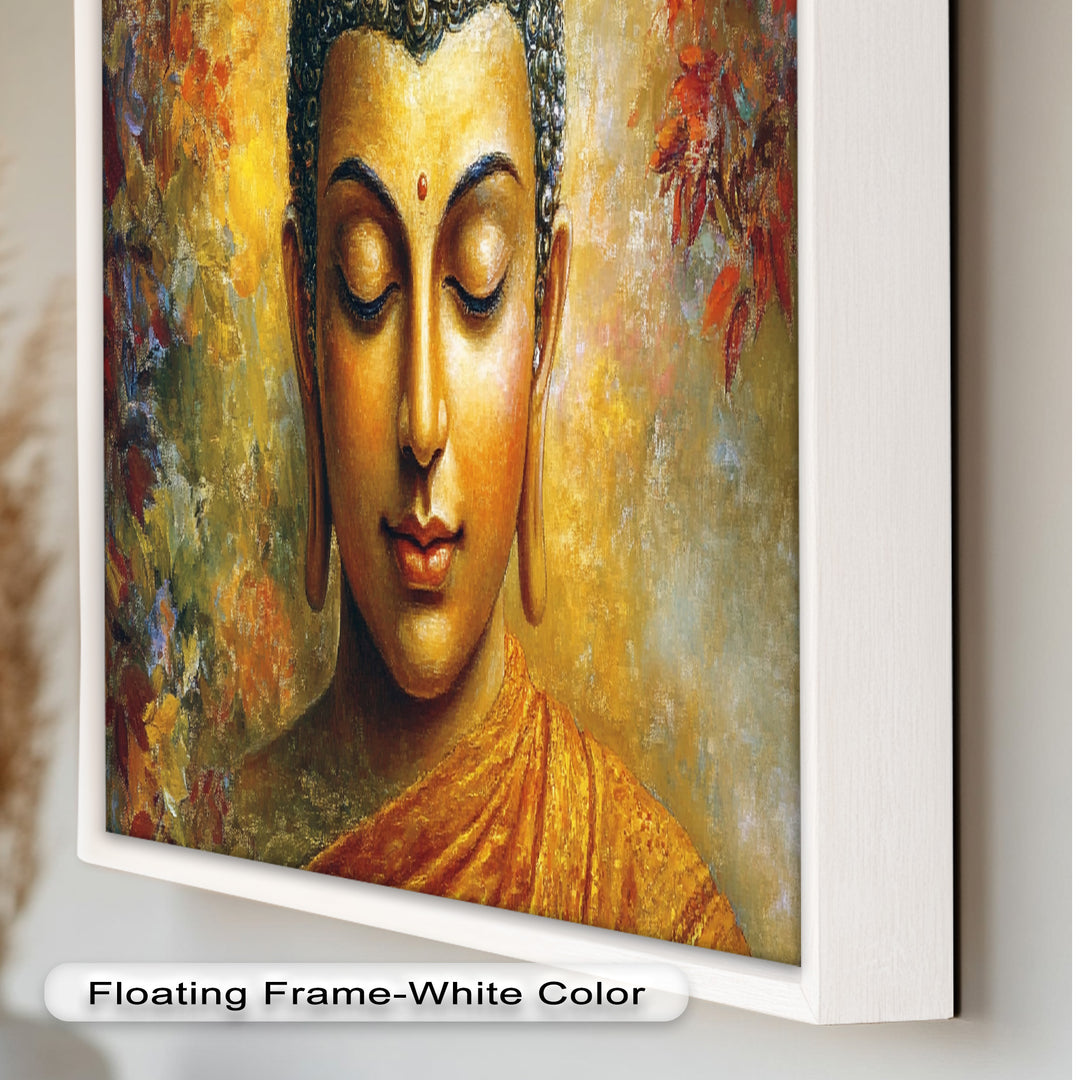 Buddha Portrait Wall Art – Framed Oil Painting