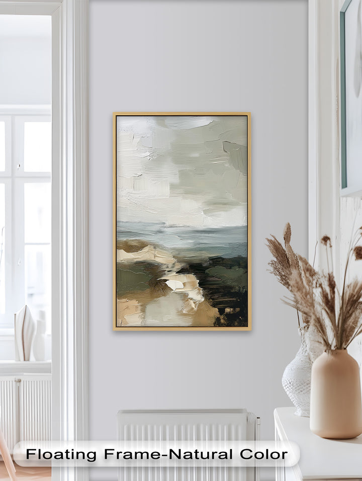 Flüstern der Küste – Minimalistisches Landschaftsölgemälde