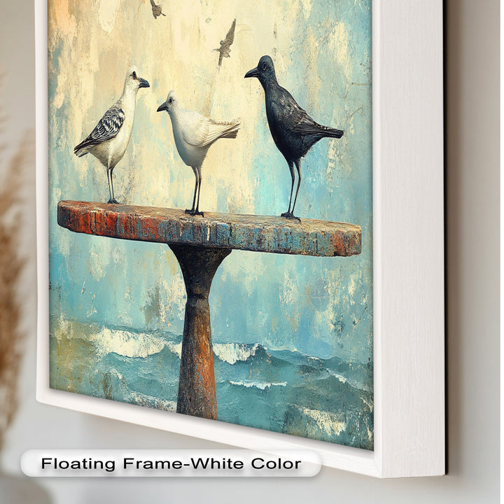 Surreal Birds on Pedestal – Animal Oil Painting