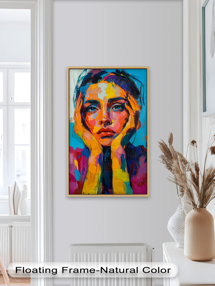 Farbige Frau – Modernes Ölgemälde