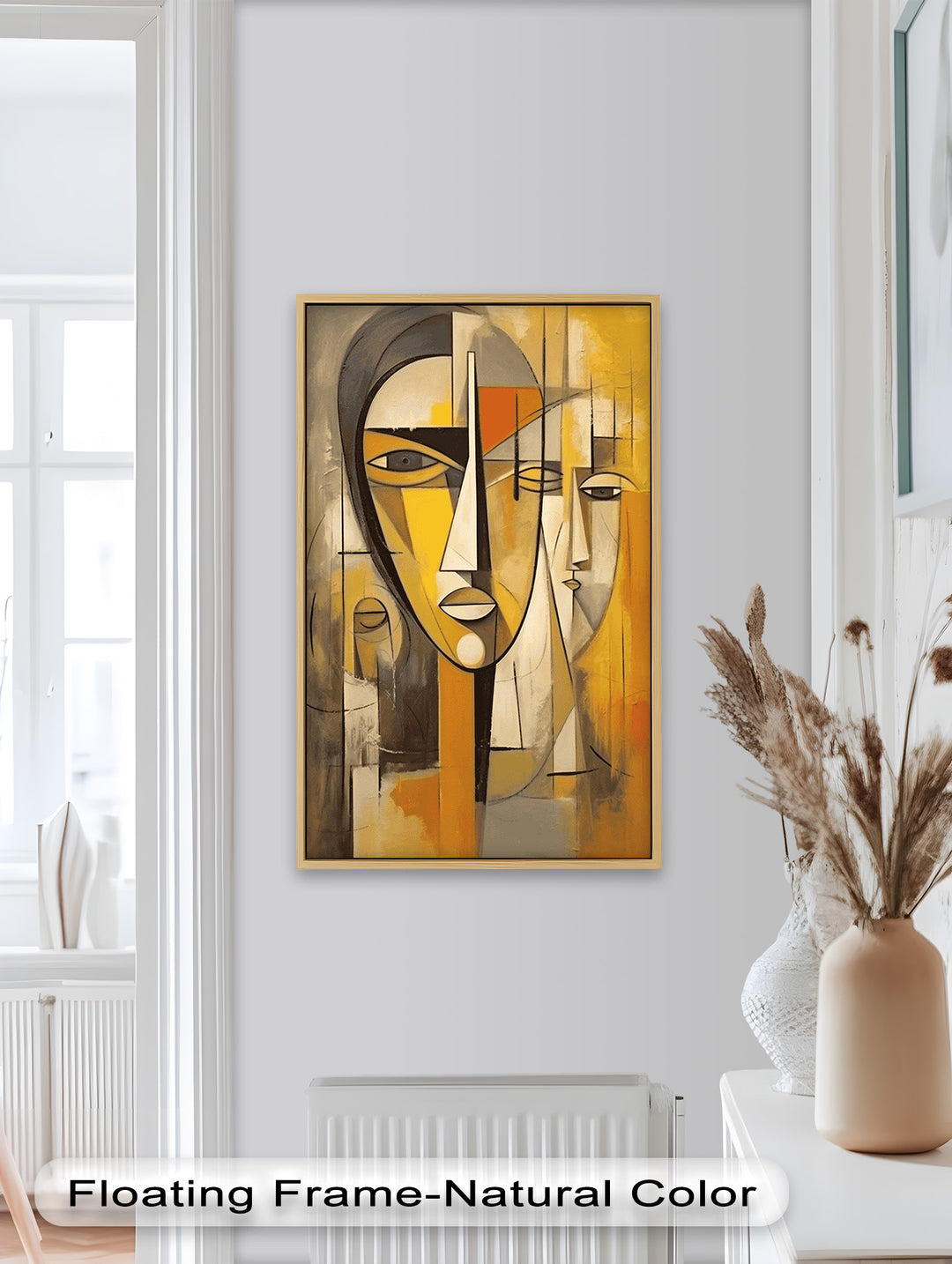Amber Contours – Abstract Portrait Series in Picasso Oil Painting