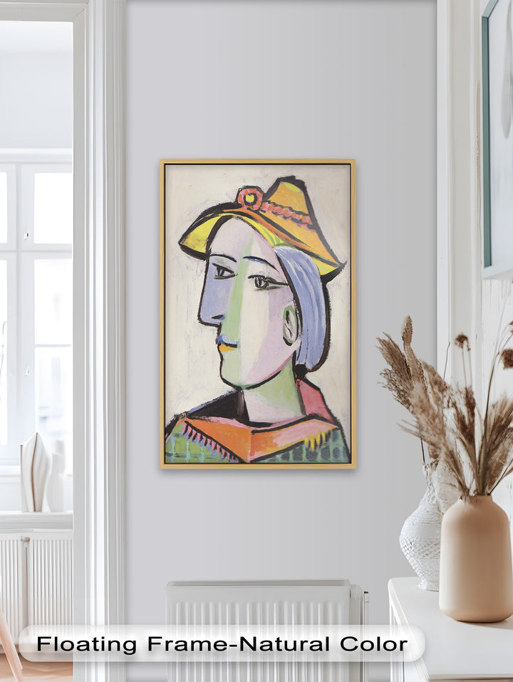 Tranquil Gaze – Picasso-Inspired Side Profile Oil Painting