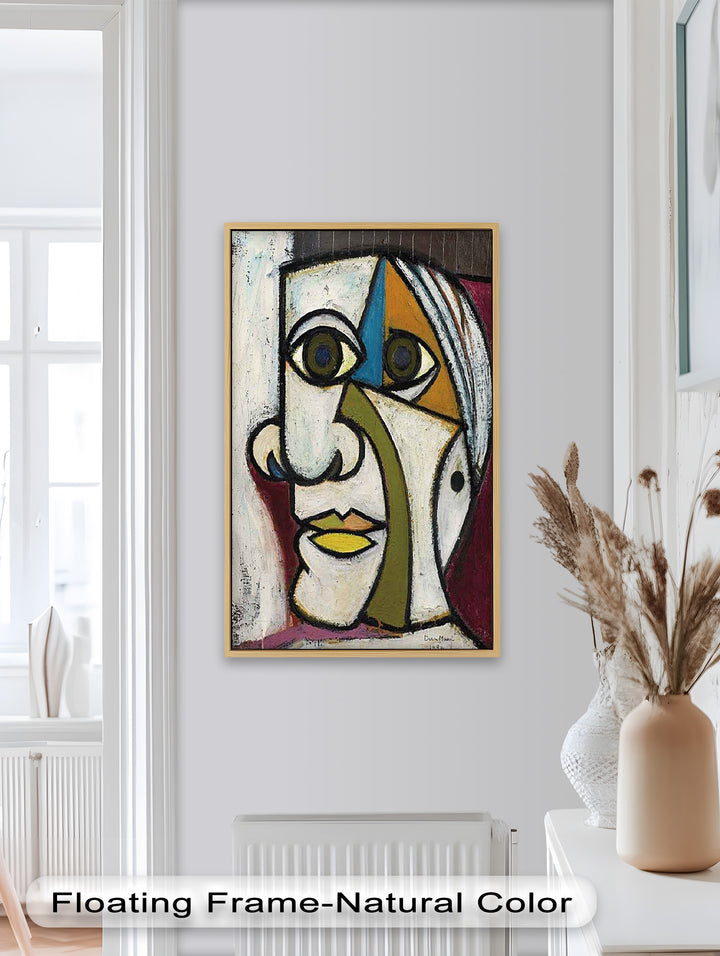 Bold Gaze – Geometric Abstract Portrait Picasso Oil Painting