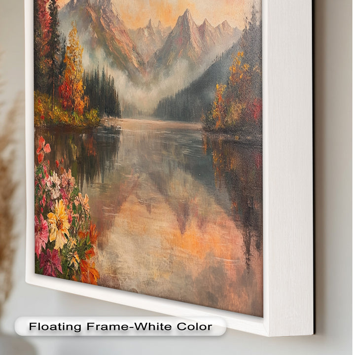Mountain Lake in Autumn – Serene Seasonal Oil Painting