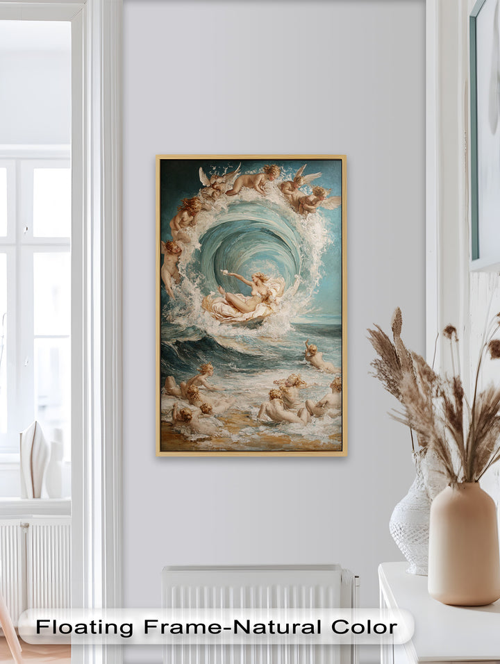 Birth of the Wave – Mythological Goddess and Cherubs Oil Painting