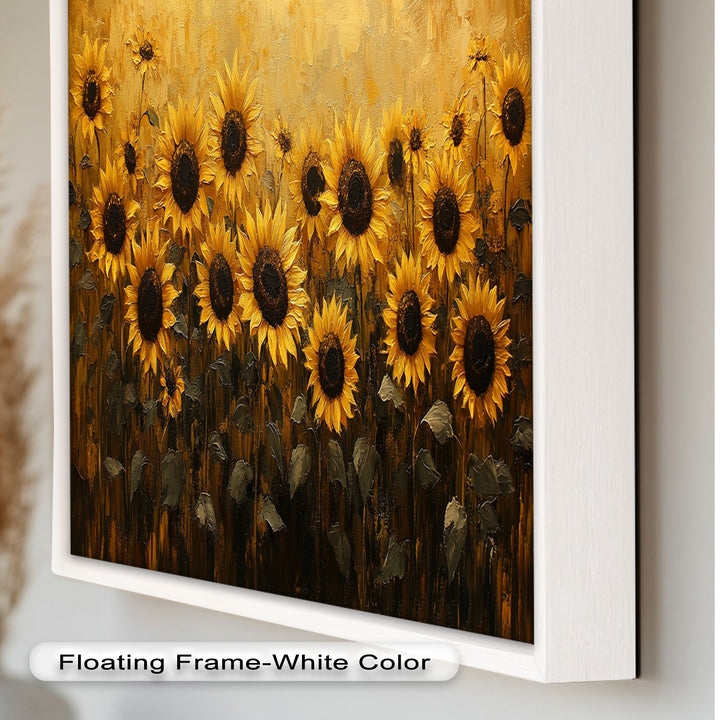 Golden Sunflower Field Wall Art – Floral Oil Painting