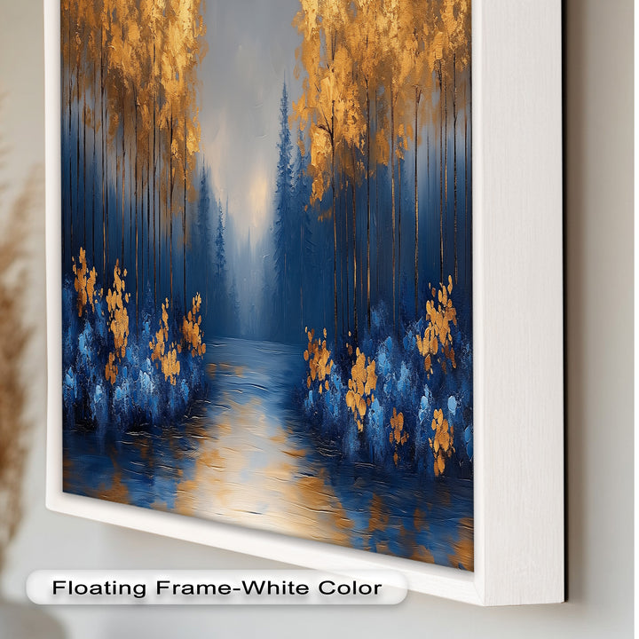 Golden Forest Landscape - Framed Autumn Oil Painting