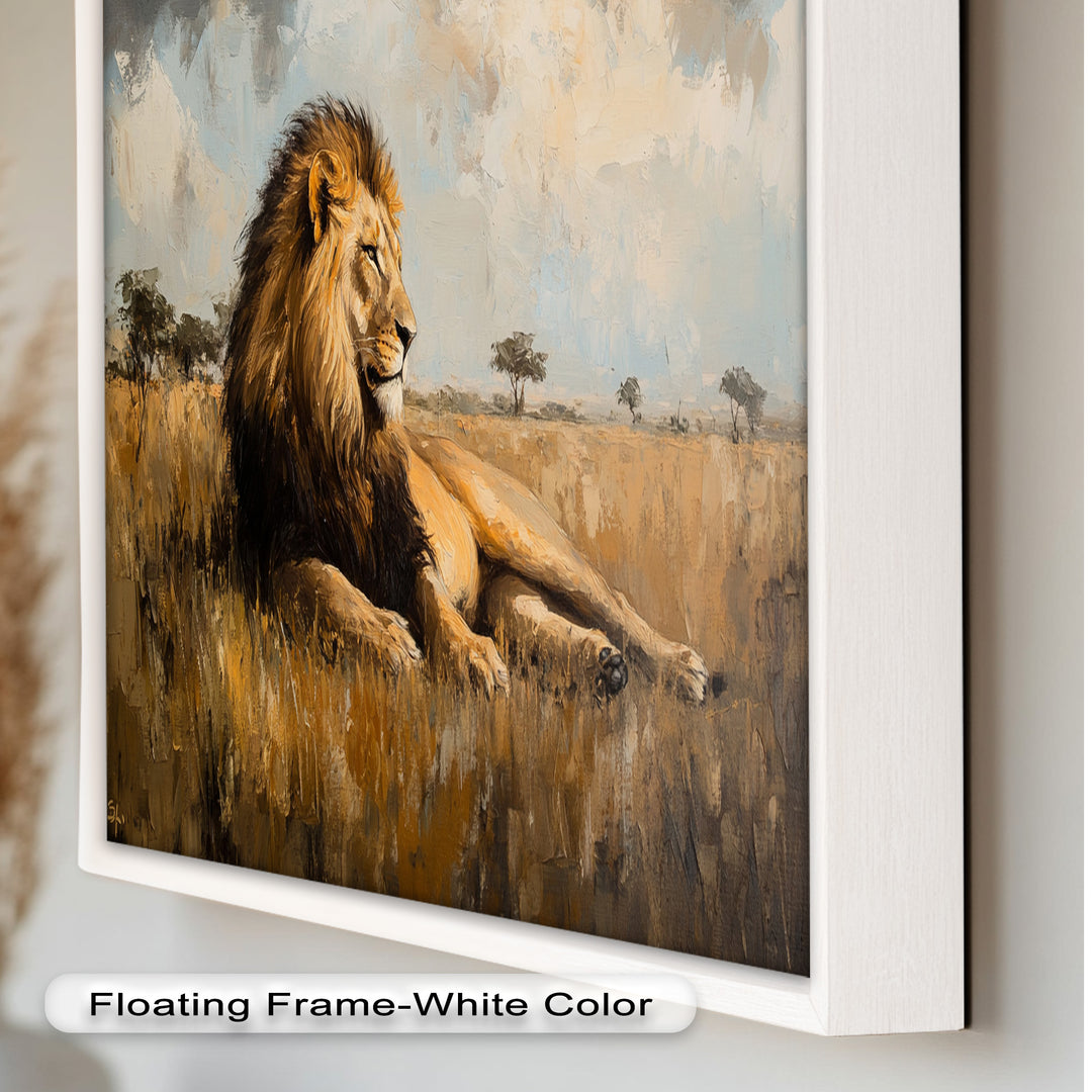 Majestic Serengeti King – Regal Lion Oil Painting