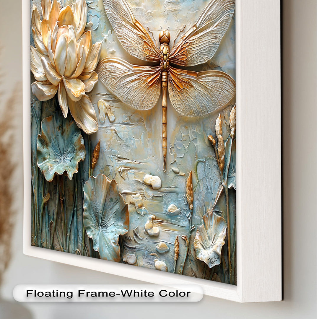 Retro Dragonflies and Flowers – Elegant Nature-Inspired Oil Painting