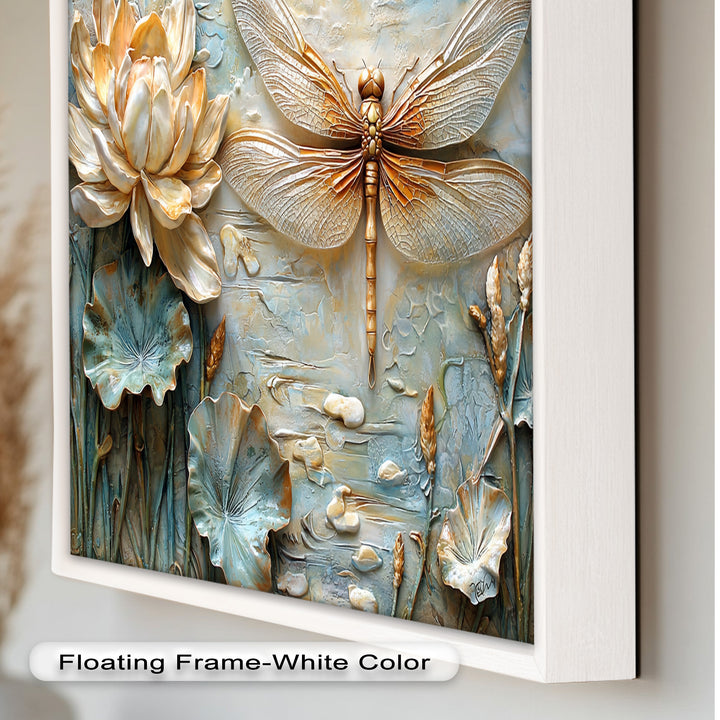 Retro Dragonflies and Flowers – Elegant Nature-Inspired Oil Painting