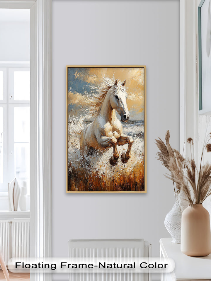 Spirit of the Wind – White Horse Oil Painting