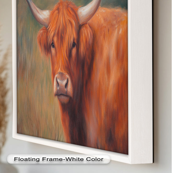 Highland Cow Oil Painting – Warm Animal Wall Art