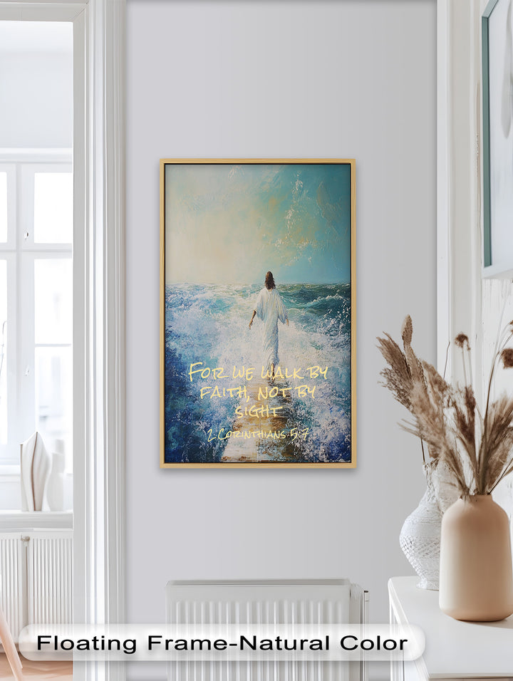 Trust in the Unseen – Hand-Painted Seascape with Spiritual Message
