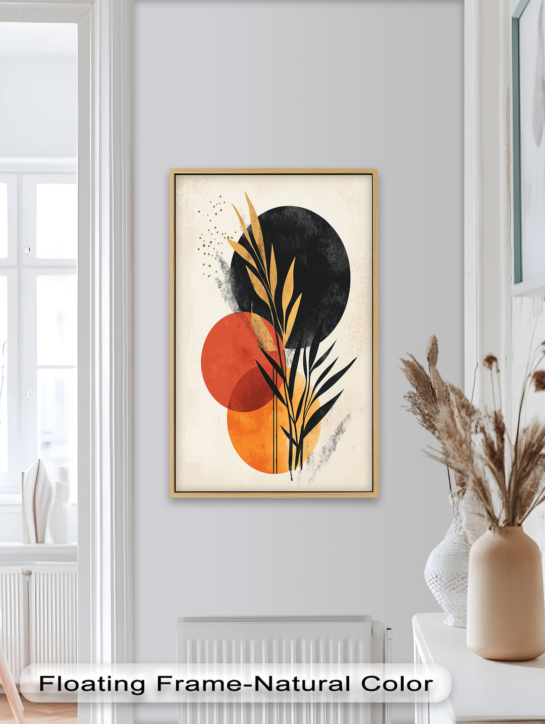 Golden Dusk – Modernes abstraktes botanisches Ölgemälde