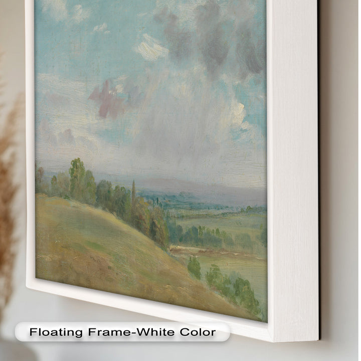 Vintage Landscape Framed Art – Rolling Hills Oil Painting