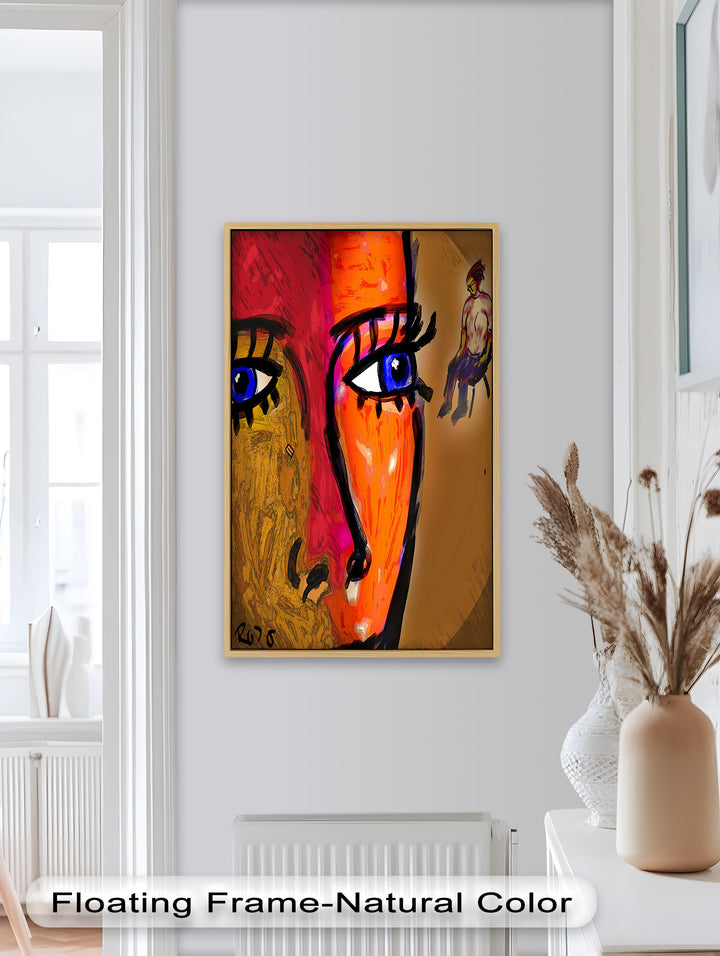 Vivid Gaze – Abstract Expressionist Portrait Oil Painting