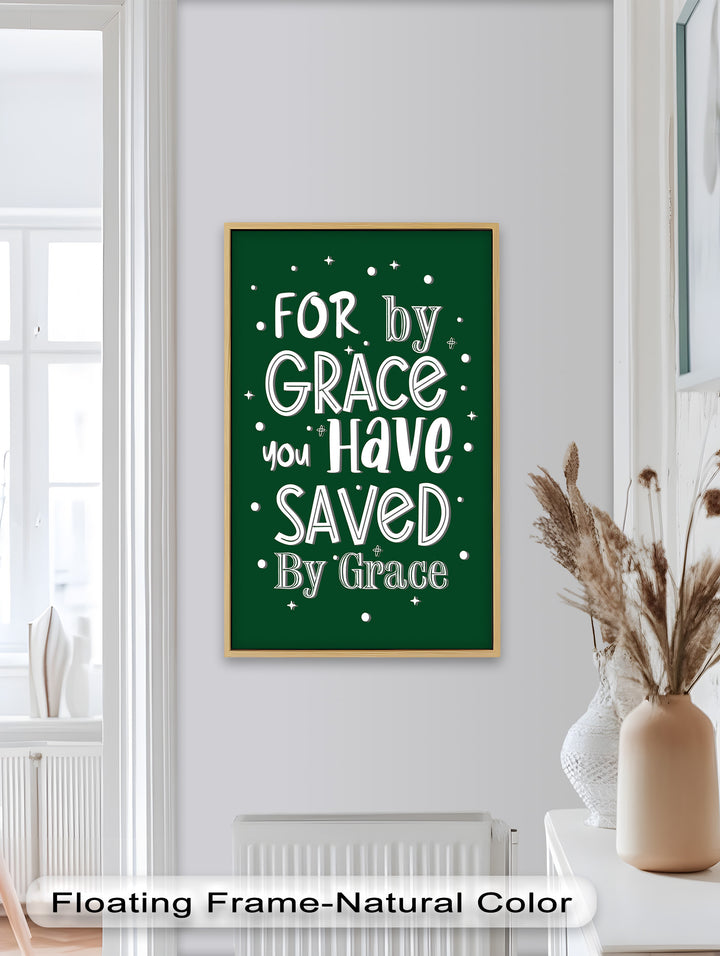 Saved by Grace – Christian Bible Verse Oil Painting
