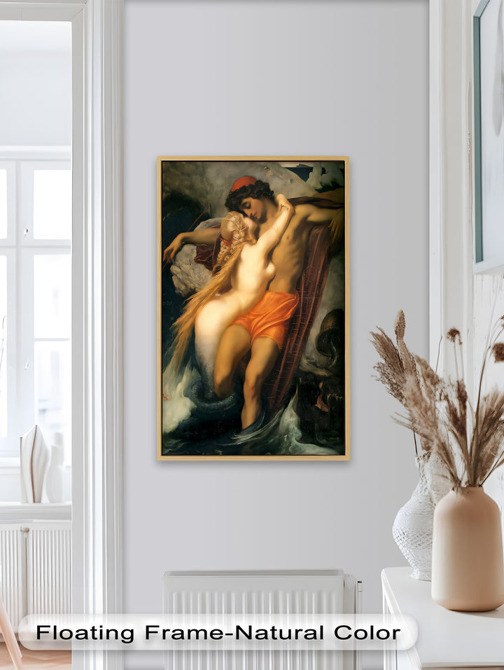 The Embrace of the Sea – Romantic Mythological Nude Oil Painting