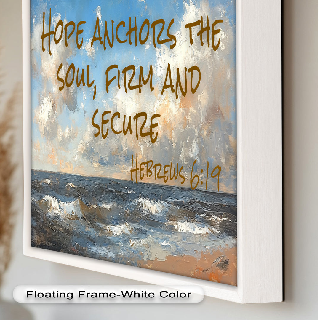 Hebrews 6:19 Bible Verse Oil Painting – Anchor of Hope Wall Art