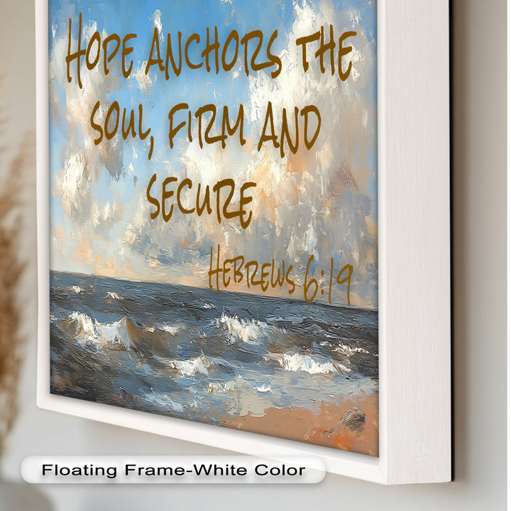 Hebrews 6:19 Bible Verse Oil Painting – Anchor of Hope Wall Art