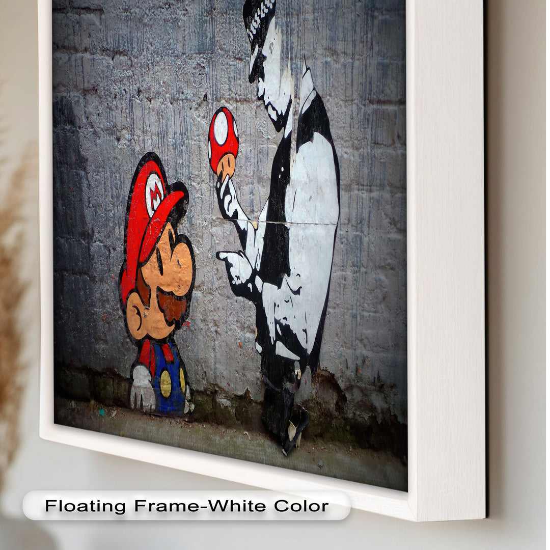Mario Meets the Law – Banksy Oil Painting