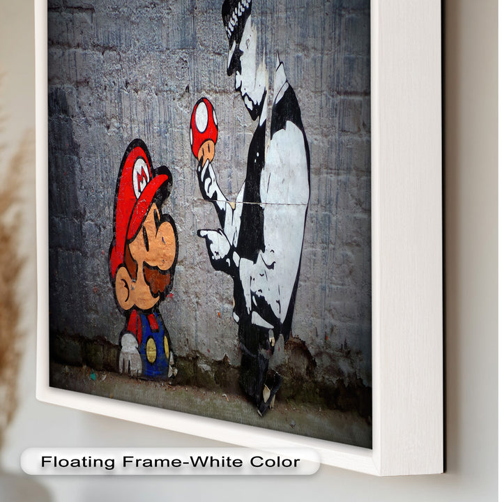 Mario Meets the Law – Banksy Oil Painting