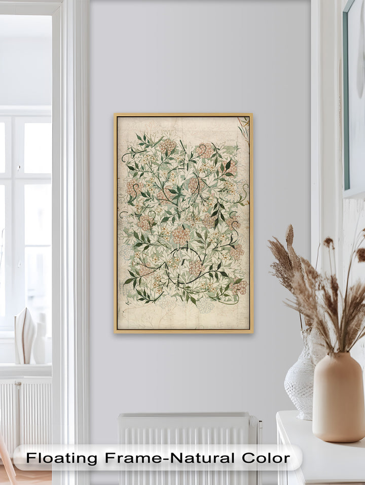 Verworrene Blüten – Botanisches Blumenölgemälde mit Rankenmuster