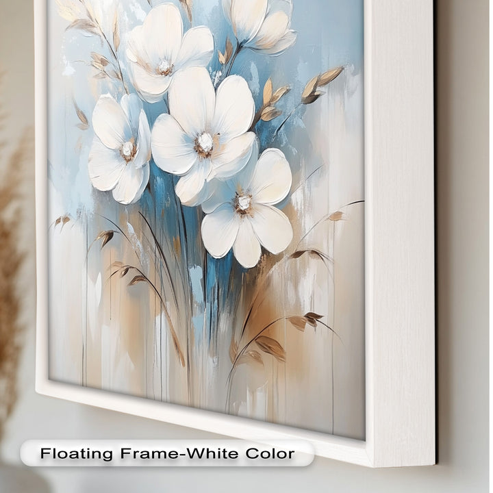 Soft White Blossoms – Floral Oil Painting