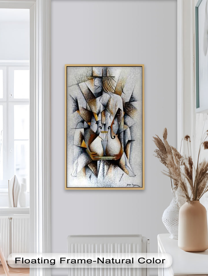 Cubist Harmony – Abstract Nude with Violin Motif Picasso Oil Painting