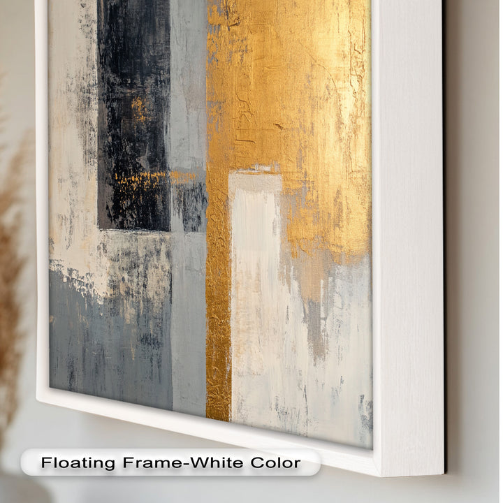 Golden Edge Abstract – Moderne Ölgemälde